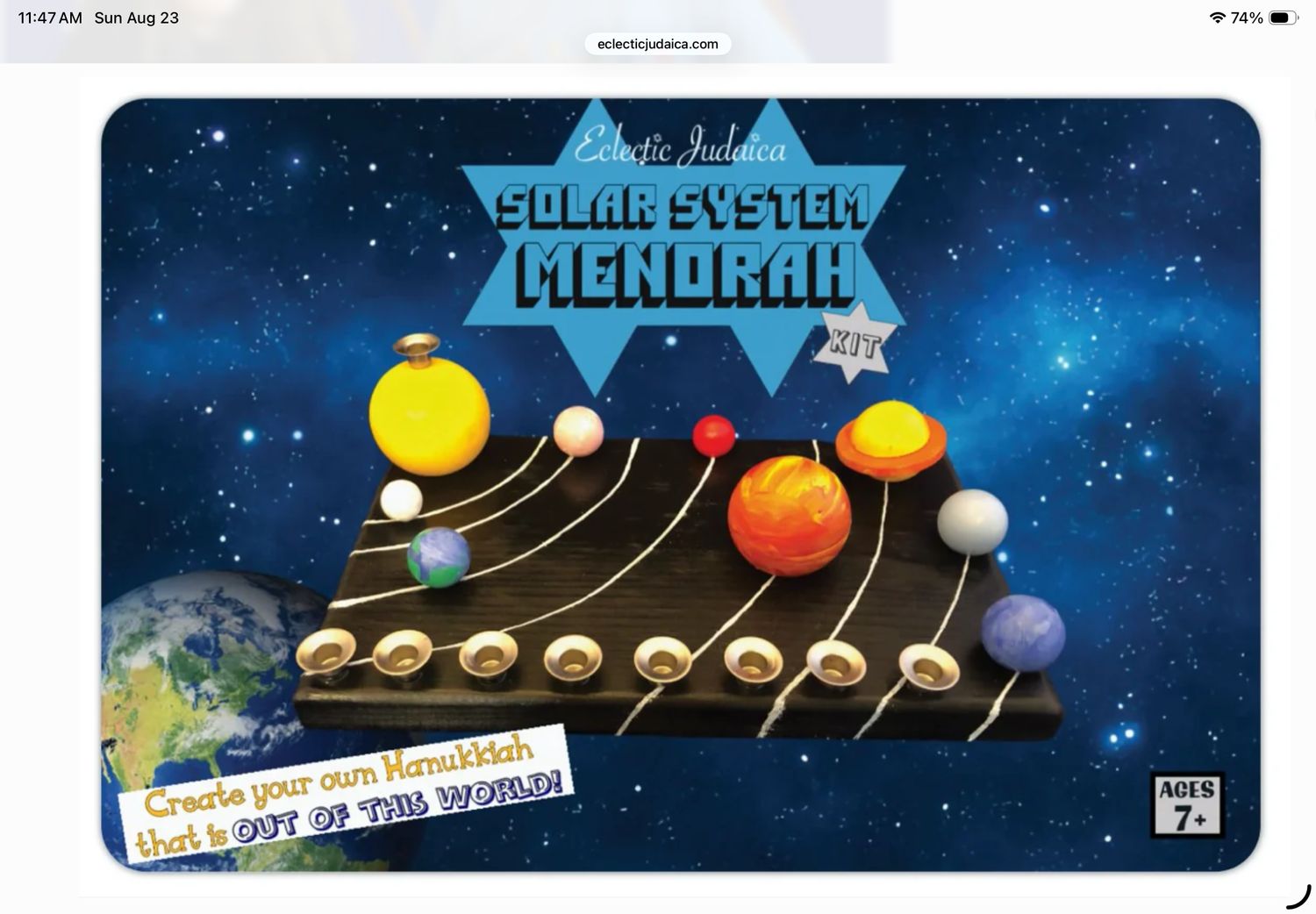 Make Your Own Solar System Menorah Make Your Own Solar System Menorah