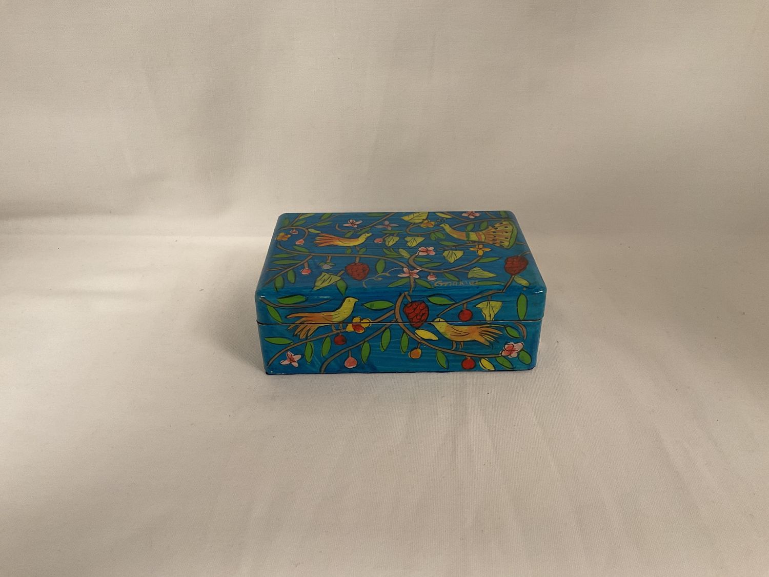 Hand Painted Medium Peacock Box Hand Painted Medium Peacock Box