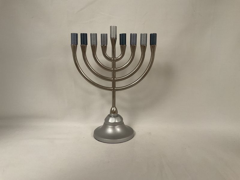 Classic Menorah with Gray Candle Holders
