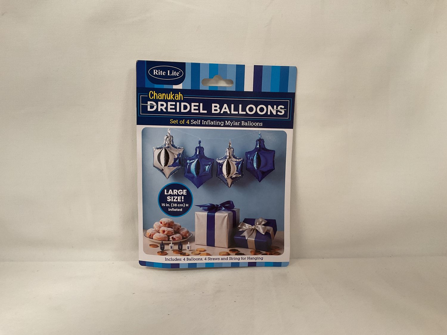 Chanukah Dreidel Mylar Balloons, set of 4 Chanukah Dreidel Mylar Balloons, set of 4