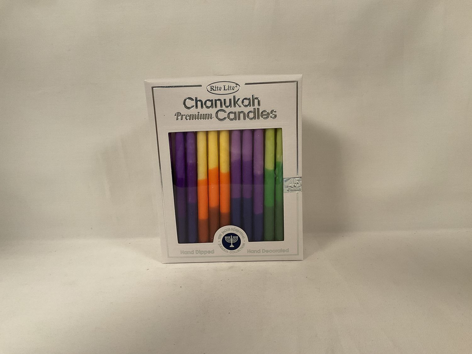 Premium Hand Dipped Tricolor Chanukah Candles Premium Hand Dipped Tricolor Chanukah Candles