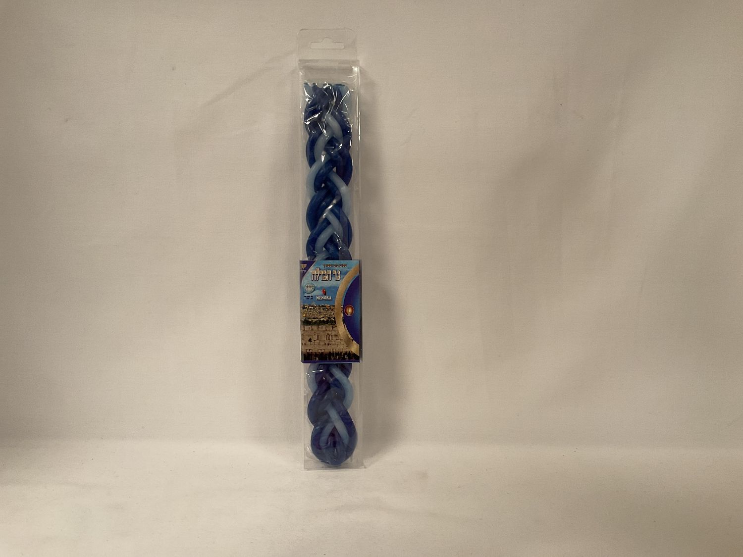 Havdalah Candle, Flat Blue/White Havdalah Candle, Flat Blue/White