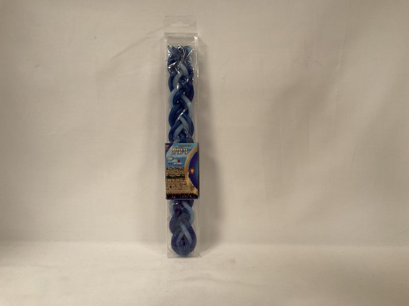 Havdalah Candle, Flat Blue/White Havdalah Candle, Flat Blue/White