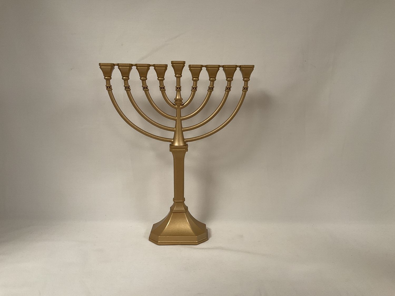 Classic Hanukkkah Menorah with Satin Gold Finish Classic Hanukkkah Menorah with Satin Gold Finish