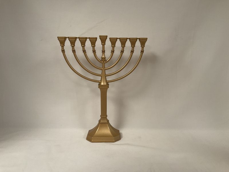 Classic Hanukkkah Menorah with Satin Gold Finish