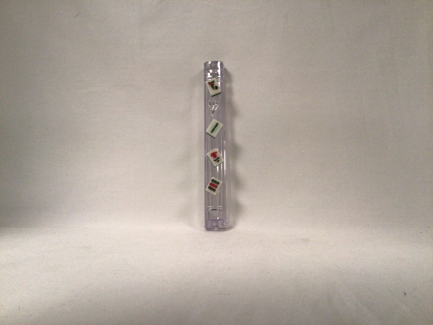 Acrylic Mah Jongg Mezuzah Case with Mini Mah Jongg Tiles Acrylic Mah Jongg Mezuzah Case with Mini Mah Jongg Tiles