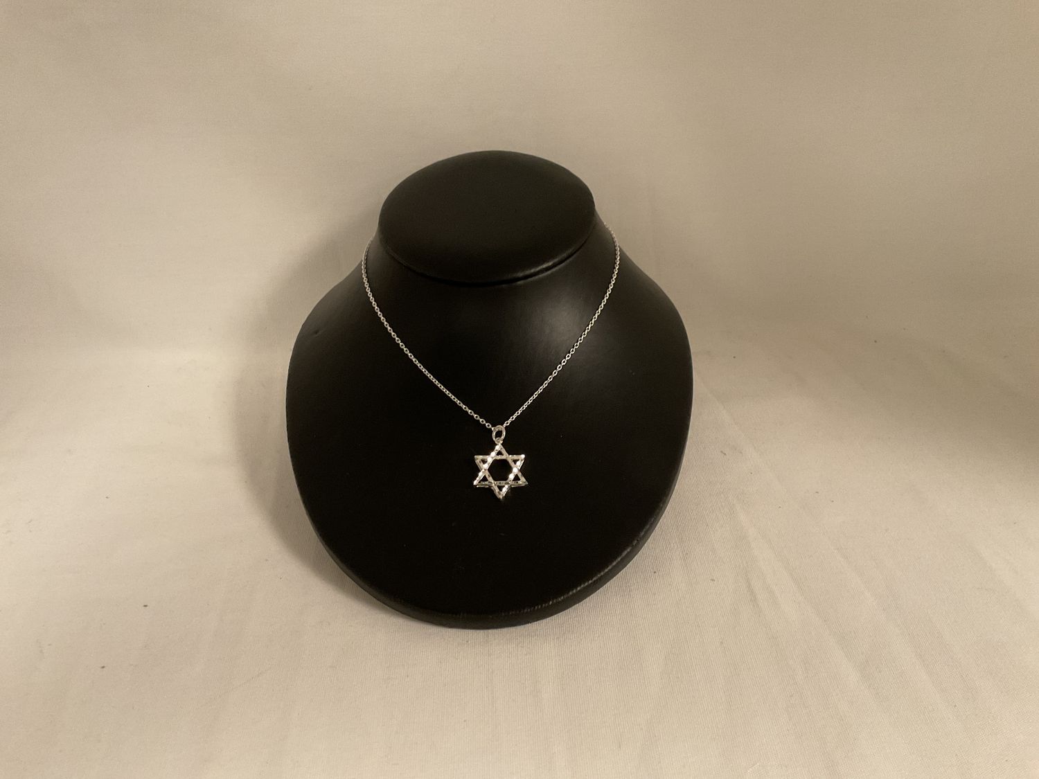 2 Dimensional Sterling Silver Star of David Necklace on Chain 2 Dimensional Sterling Silver Star of David Necklace on Chain