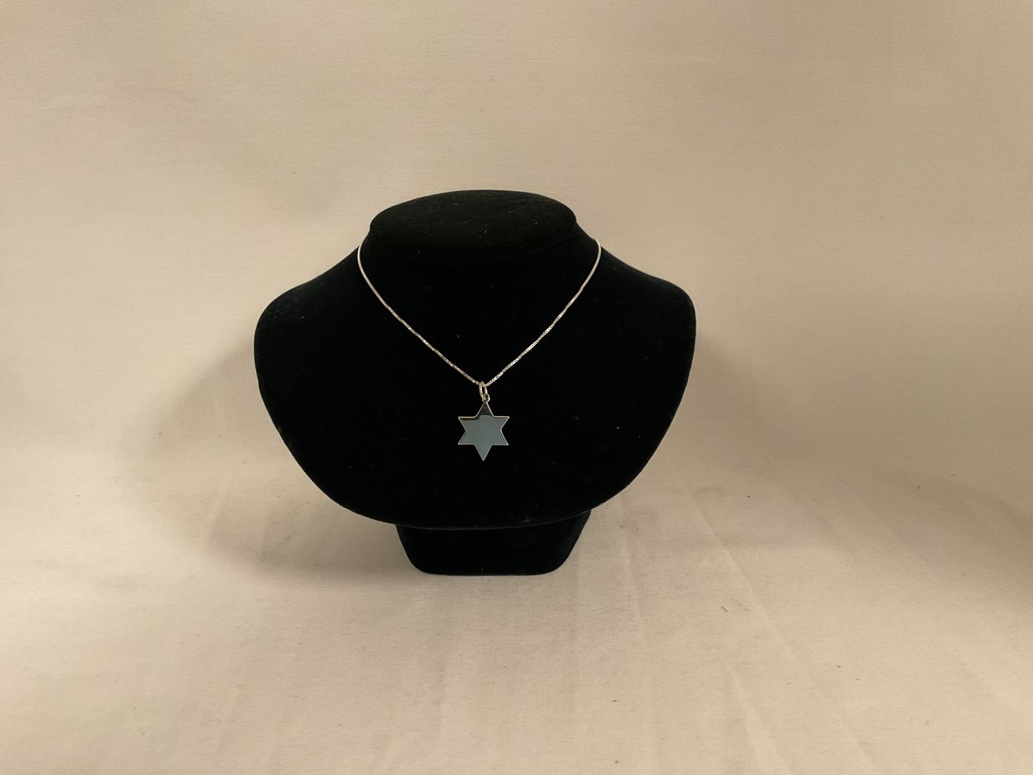 Shiny Flat Sterling Silver Star of David Necklace on 18 " Chain Shiny Flat Sterling Silver Star of David Necklace on 18 " Chain