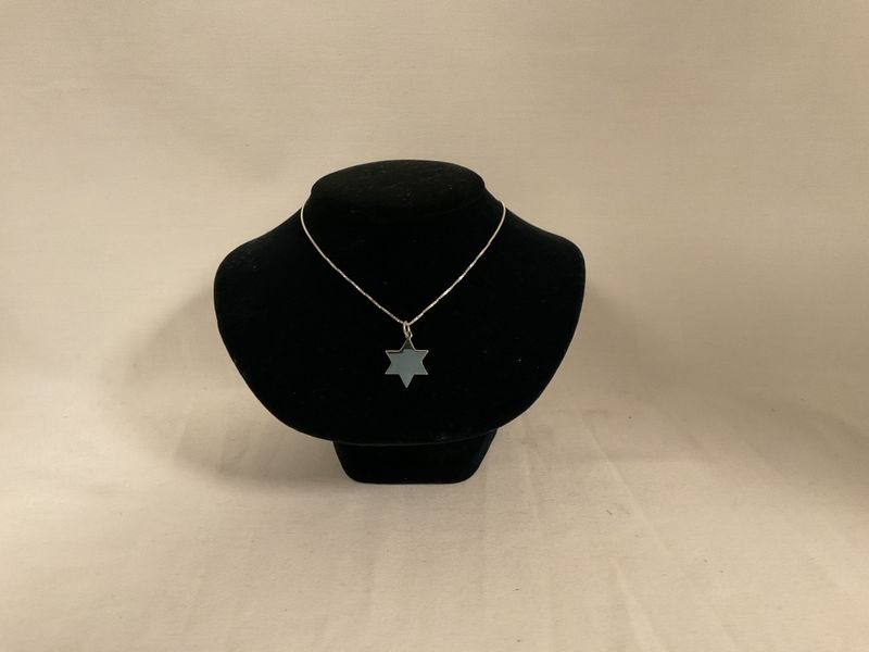 Shiny Flat Sterling Silver Star of David Necklace on 18 " Chain Shiny Flat Sterling Silver Star of David Necklace on 18 " Chain
