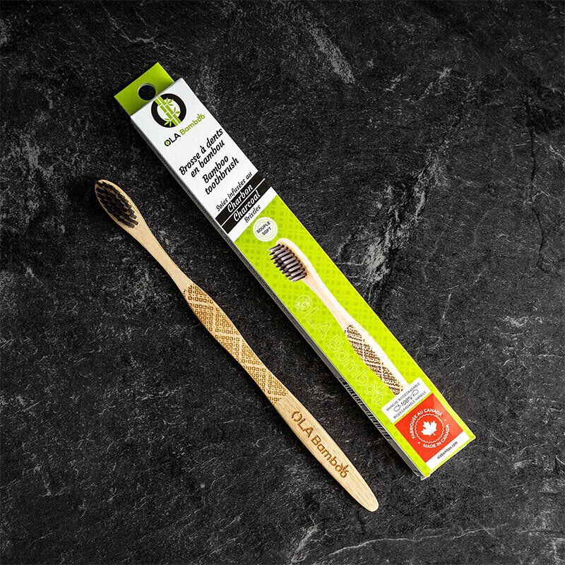 Brosse à dent adulte  en bambou - Charbon