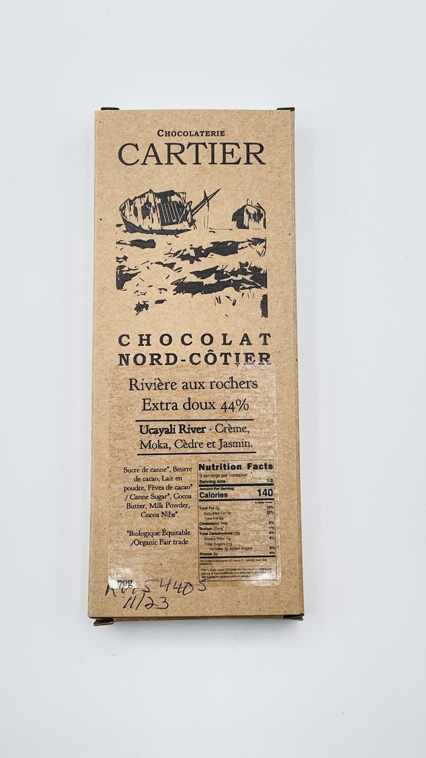 Barre chocolat au lait 4% - Rivière aux Rochers