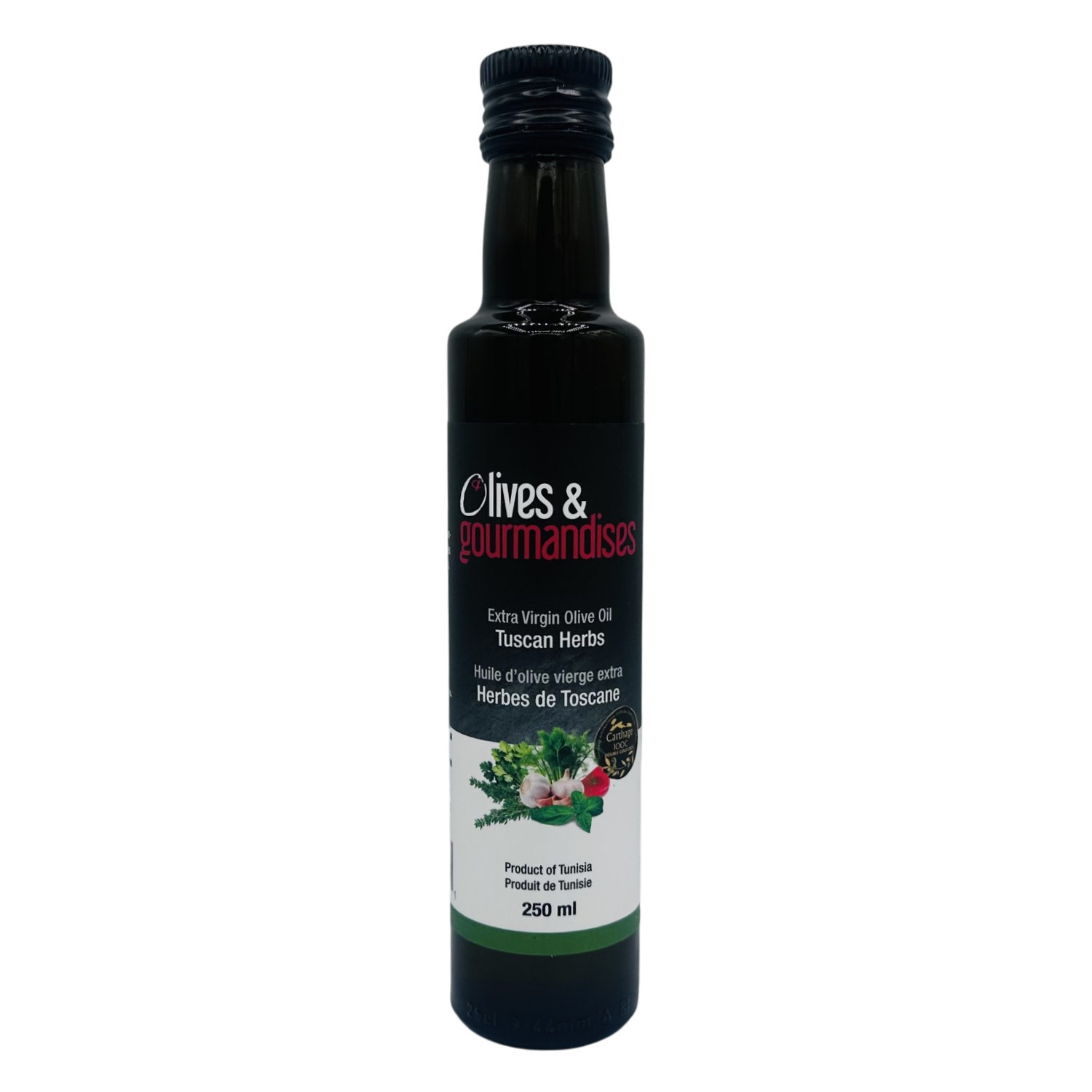 Huile d'olive 100ml - Piments et herbes de Toscane Huile d'olive 100ml - Piments et herbes de Toscane