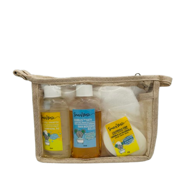 Pochette de bain (Savon, shampooing, bain moussant)