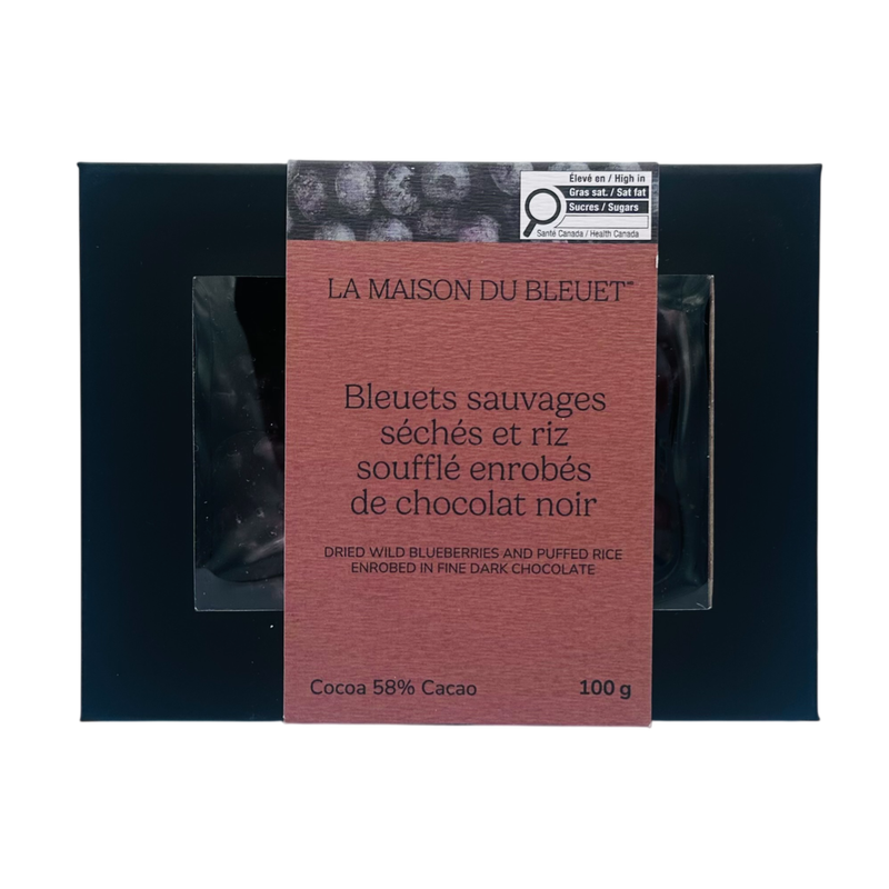 Bleuets séchés et riz soufflé 100g - Noir Bleuets séchés et riz soufflé 100g - Noir