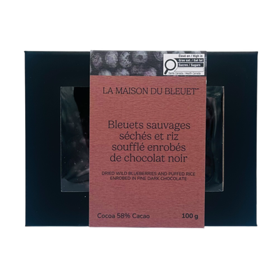 Bleuets séchés et riz soufflé 100g - Noir Bleuets séchés et riz soufflé 100g - Noir
