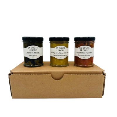Trio apéro - Bruschetta, chutney et pesto 60ml