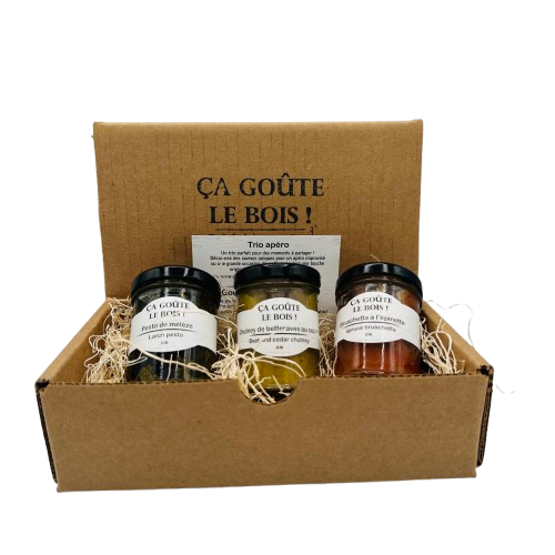 Trio apéro - Bruschetta, chutney et pesto 60ml Trio apéro - Bruschetta, chutney et pesto 60ml