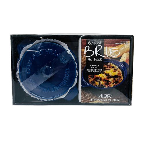 Caquelon bleu marine - Brie cerise et noix de grenoble Caquelon bleu marine - Brie cerise et noix de grenoble