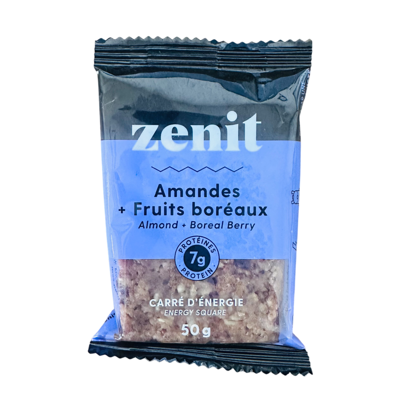 Carré d'énergie 50g - Amandes, fruits boréaux
