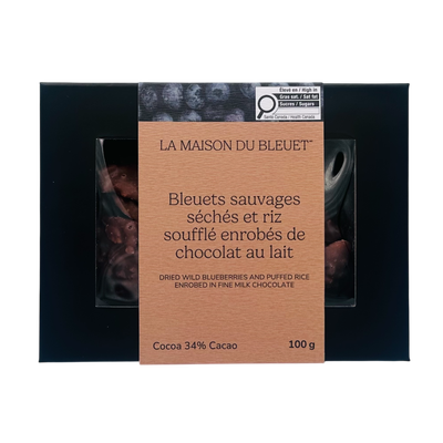 Bleuets séchés et riz soufflé 100g - Lait Bleuets séchés et riz soufflé 100g - Lait