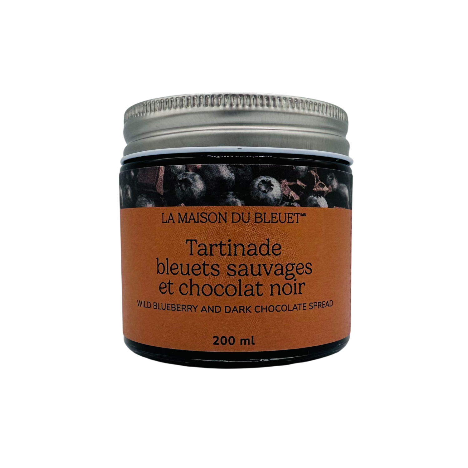 Tartinade 200ml - Bleuets, chocolat noir Tartinade 200ml - Bleuets, chocolat noir