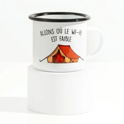 Tasse tente émail - Allons où wifi faible