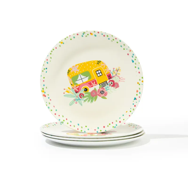 Ensemble - 4 petites assiettes en mélamine