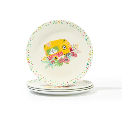 Ensemble - 4 petites assiettes en mélamine