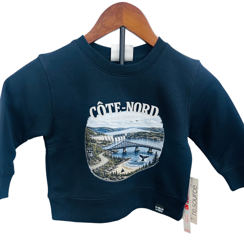 Gilet ouaté col rond marine junior - Large