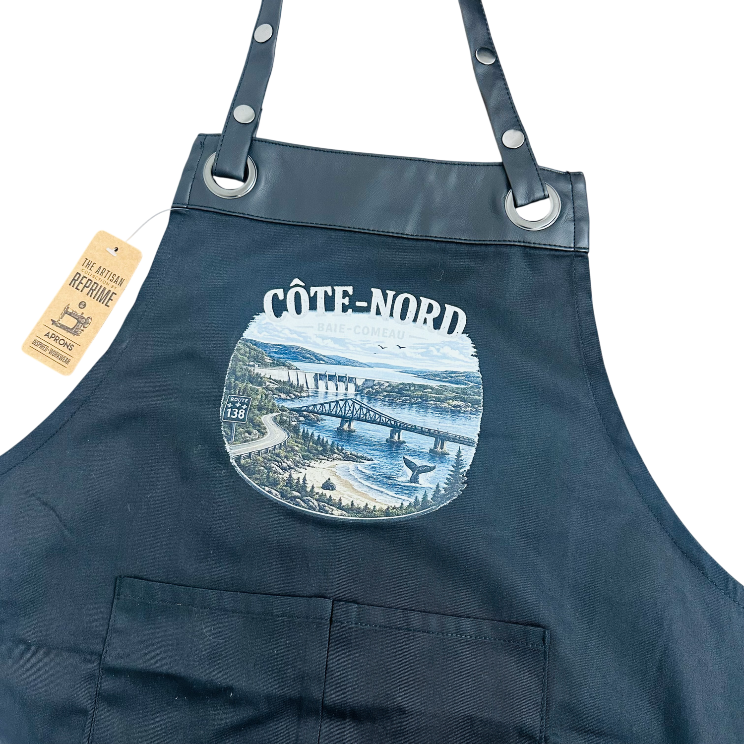 Tablier noir logo Baie-Comeau