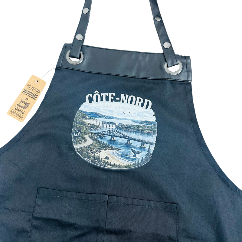 Tablier noir logo Baie-Comeau