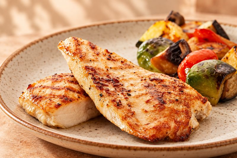 Pechuga de pollo a la plancha con vegetales
