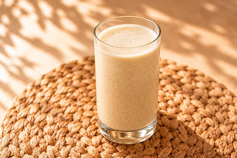 Avena con limón natural servida en vaso alto de cristal