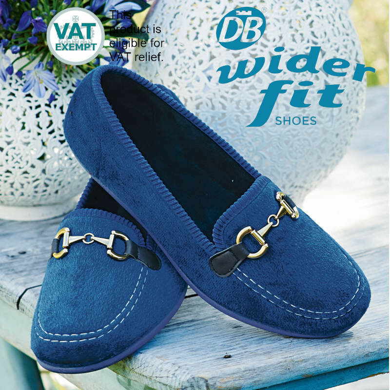 DB Wider Fit Martha House Shoes French Blue (6v)