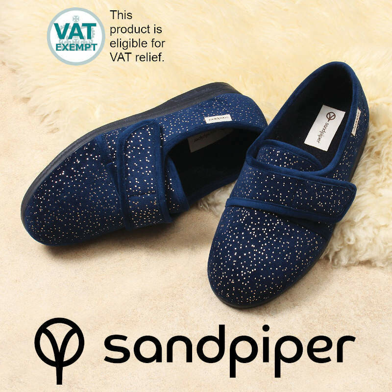 Sandpiper Sophie Navy Sparkle Ladies Slippers