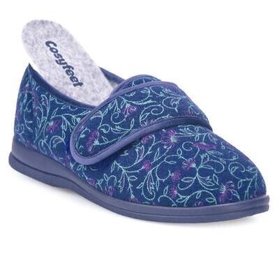 Cosyfeet Holly Midnight Floral Ladies Slippers