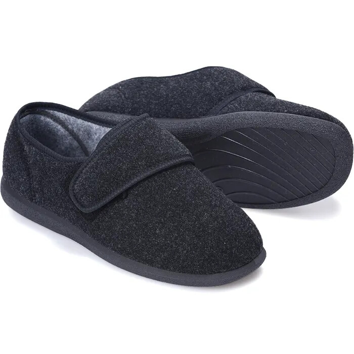 Cosyfeet Richie Charcoal Mens Slippers