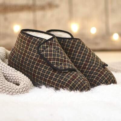 Cosyfeet Robbie Retro Check Mens Bootee