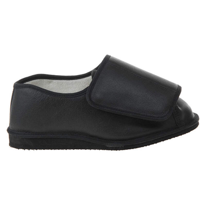 Cosyfeet Rowan Black Leather House Shoe