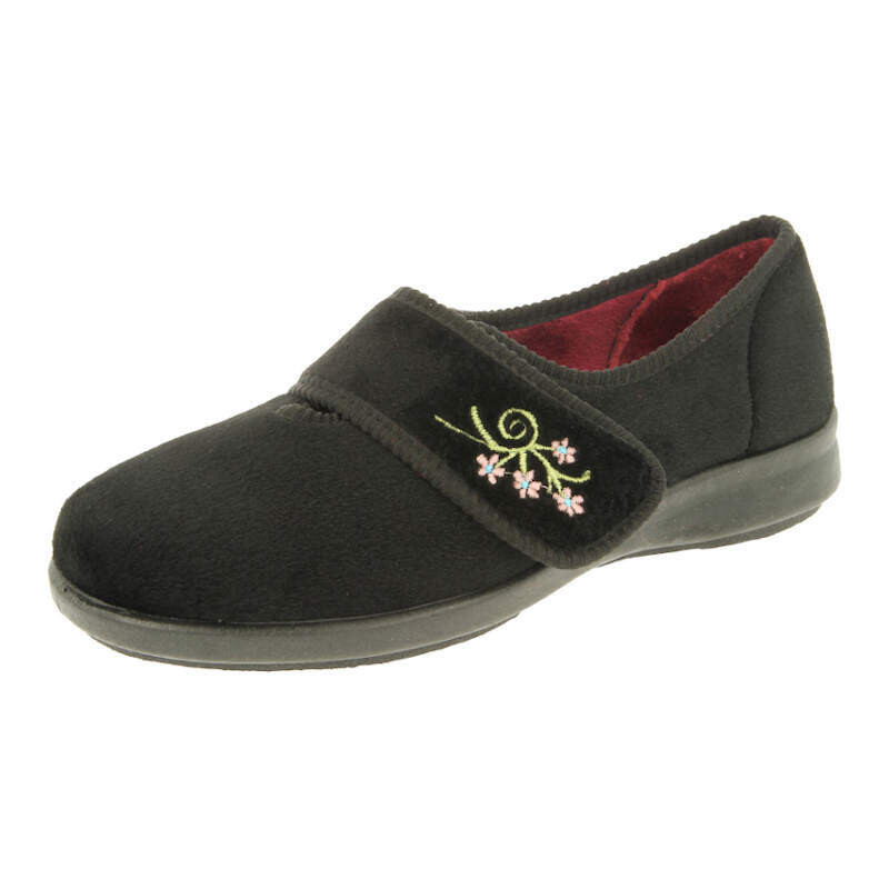 DB Wider Fit Caroline House Shoes Black (2v)
