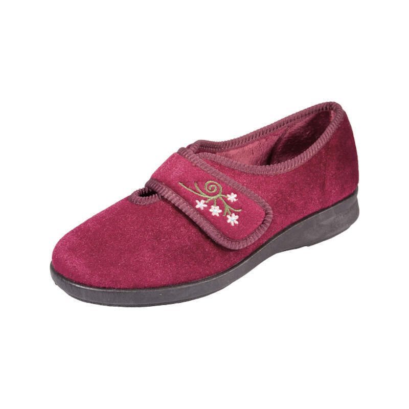 DB Wider Fit Caroline House Shoes Burgundy (6v)