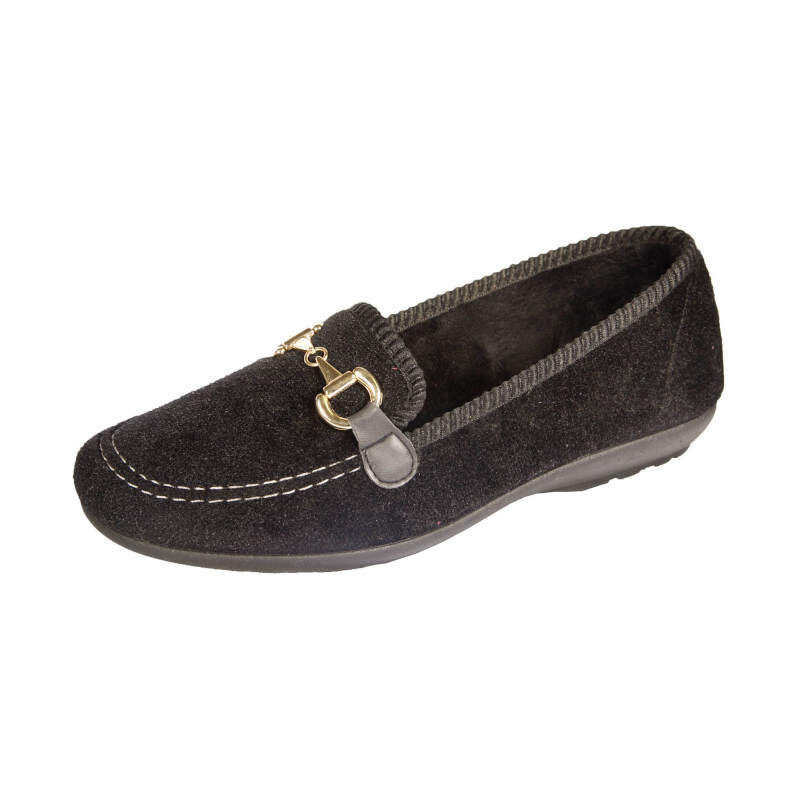 DB Wider Fit Martha House Shoes Black (6v)