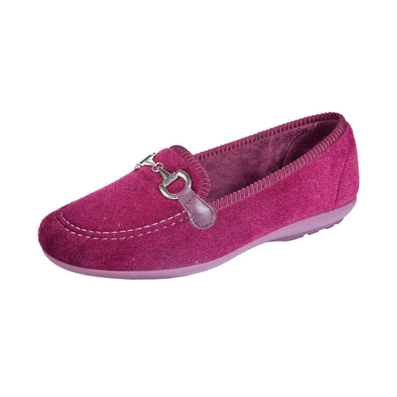 DB Wider Fit Martha House Shoes Burgundy (2v)
