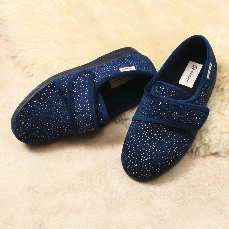 Sandpiper Sophie Navy Sparkle Ladies Slippers