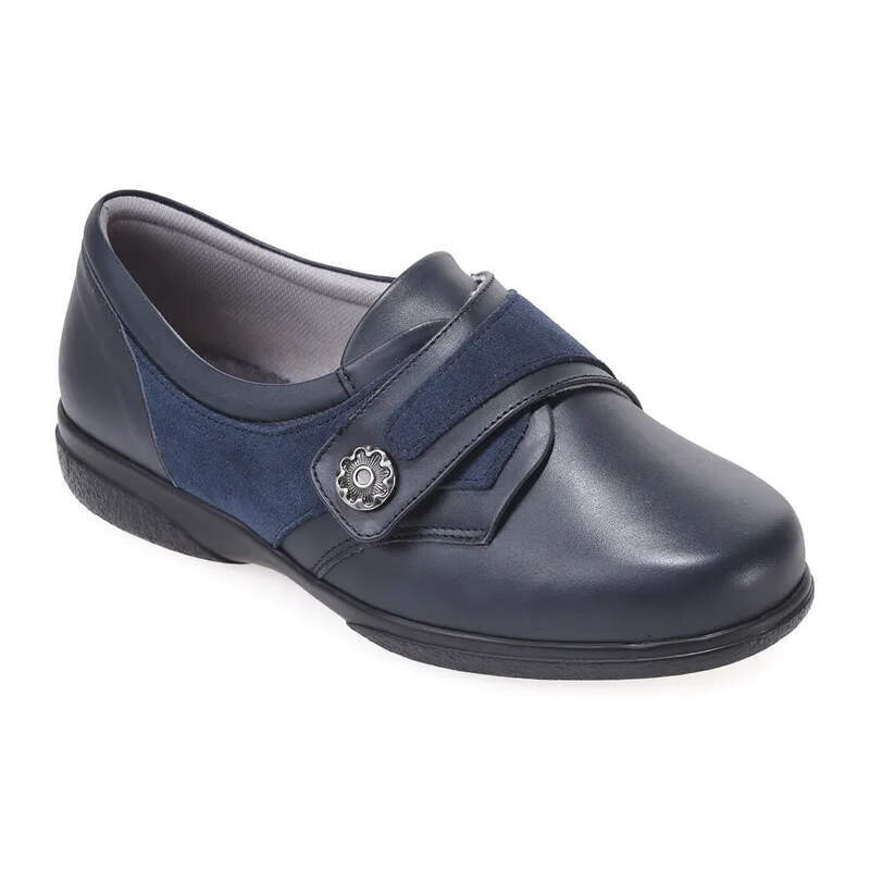 Cosyfeet Darcy Ladies Shoes (6e), Colour: Navy, Size: 3