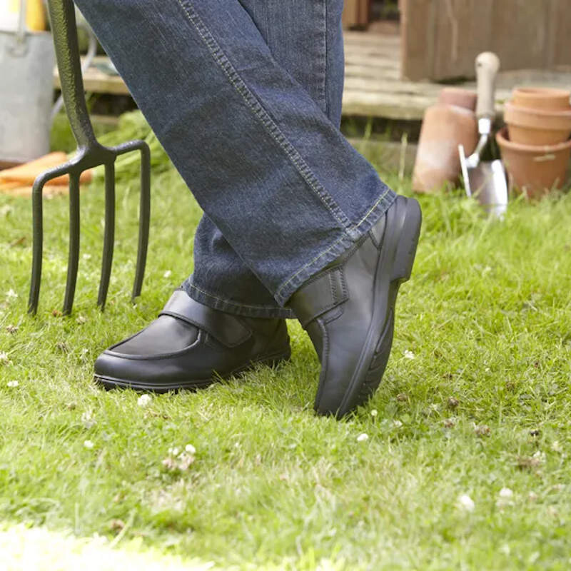 Cosyfeet Mason Black Leather Mens Shoes