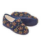 Cosyfeet Holly Winter Lined Navy Petal Ladies Slippers