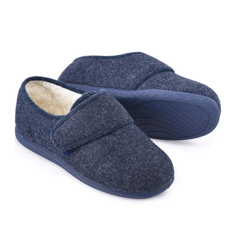Cosyfeet Rudolph Navy Marl Mens Slippers