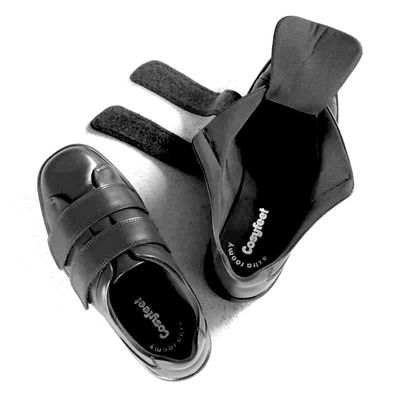 Cosyfeet Bart Black Leather Mens Shoes