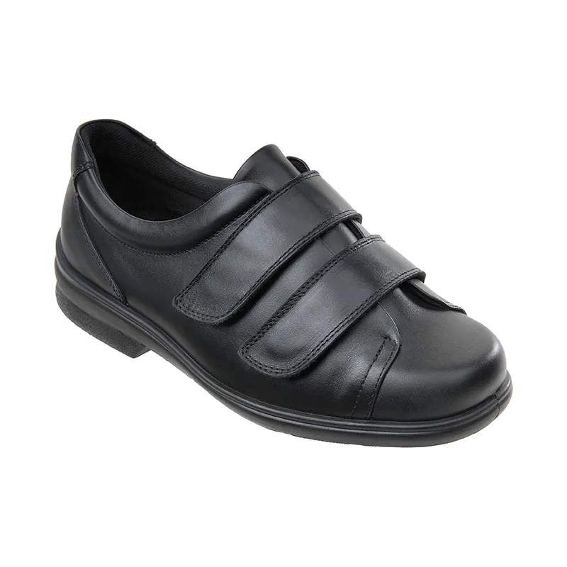 Cosyfeet Bart Black Leather Mens Shoes